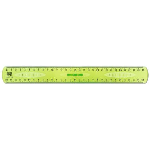 Triplo decimetro ARDA Linea Elastika plastica flessibile verde trasparente 30 cm - EL30P